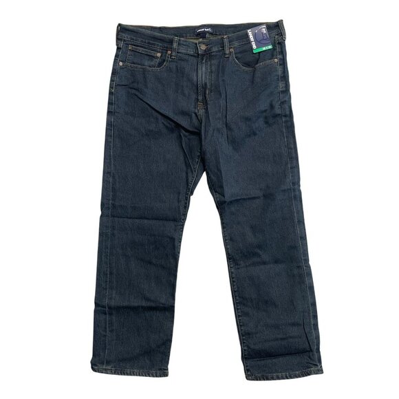 NEW Lands' End Men's 38x29 Flannel Lined Jeans Blue Denim Straight Leg - Picture 2 of 8